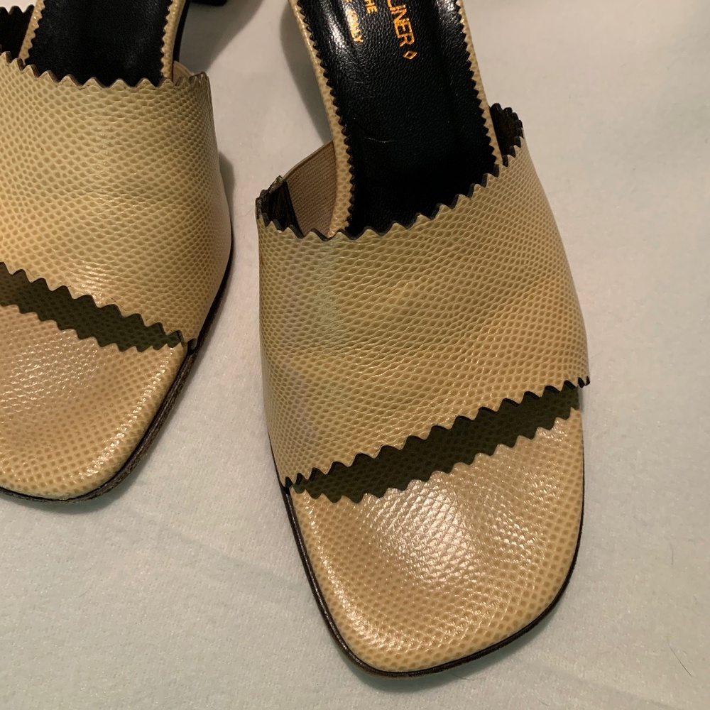 Donald J. Pliner Leather Kitten Heel Mules - Picture 2 of 14